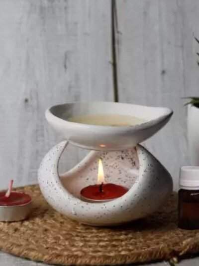 Premium Ceramic Tea Light Diffuser With Lavender Oil